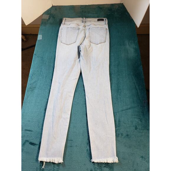 Abercrombie & Fitch Jeans Sz 8 Womens Blue Stretch Fray Hem Simone Skinny NWT - Picture 13 of 15